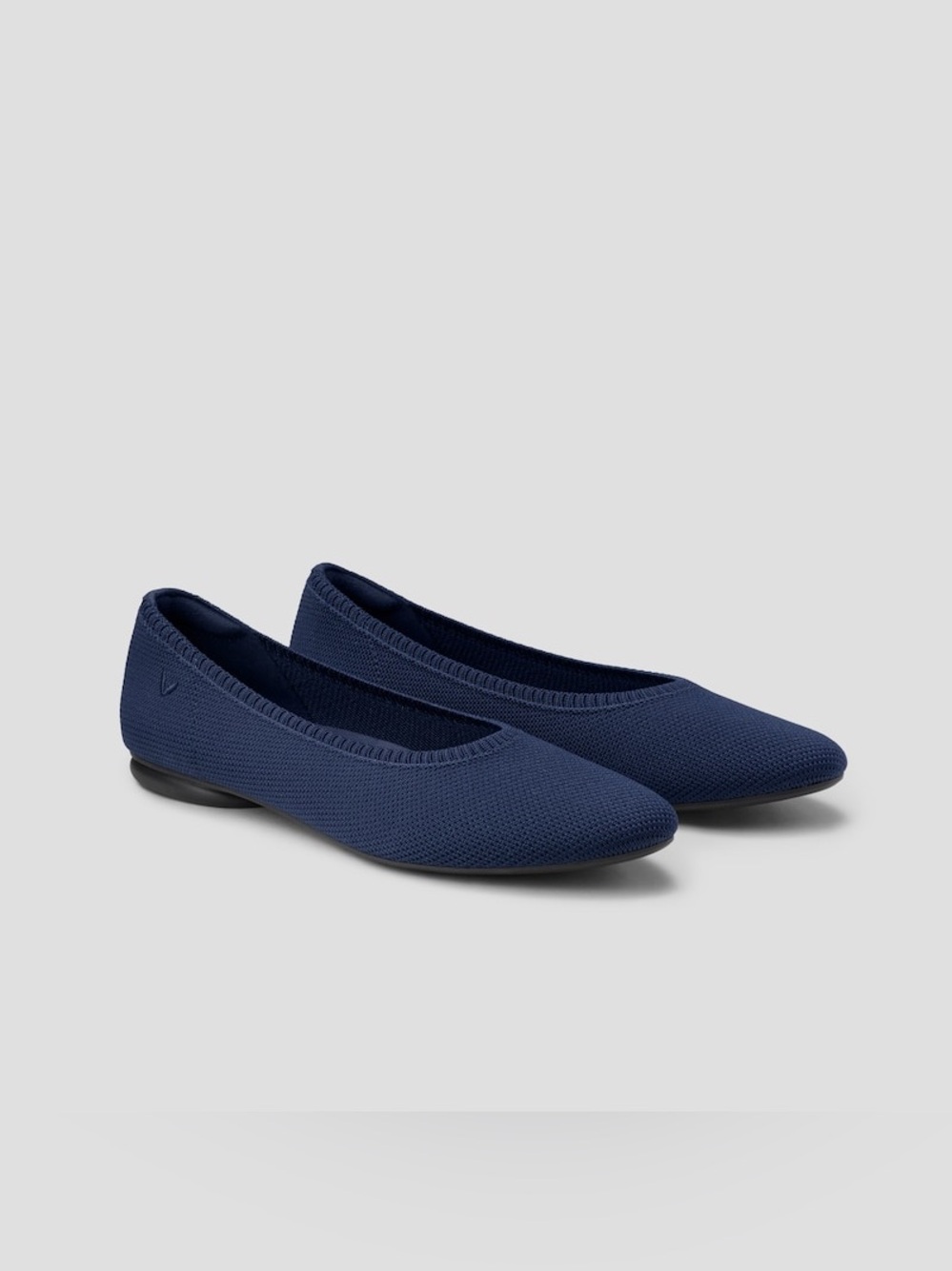 Vivaia Tamia 2.0 Almond Toe Ballet Flats Dark Blue Size 37.5 US 7 Navy Blue - Picture 2 of 8